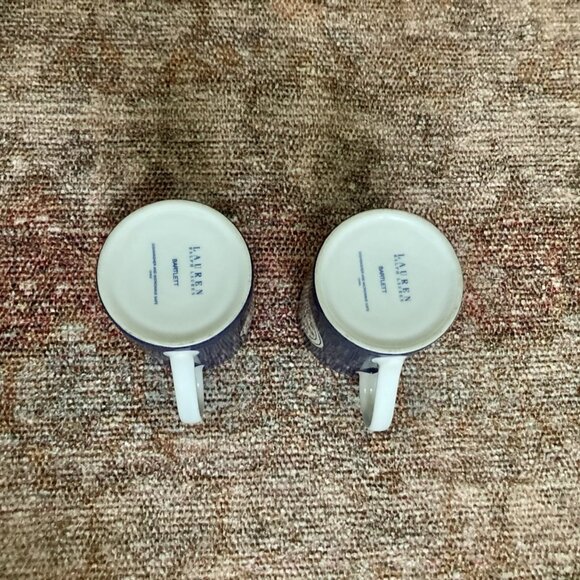 Lauren by Ralph Lauren Blue & White Denim Coffee Mug- Set of 2 - Picture 2 of 2
